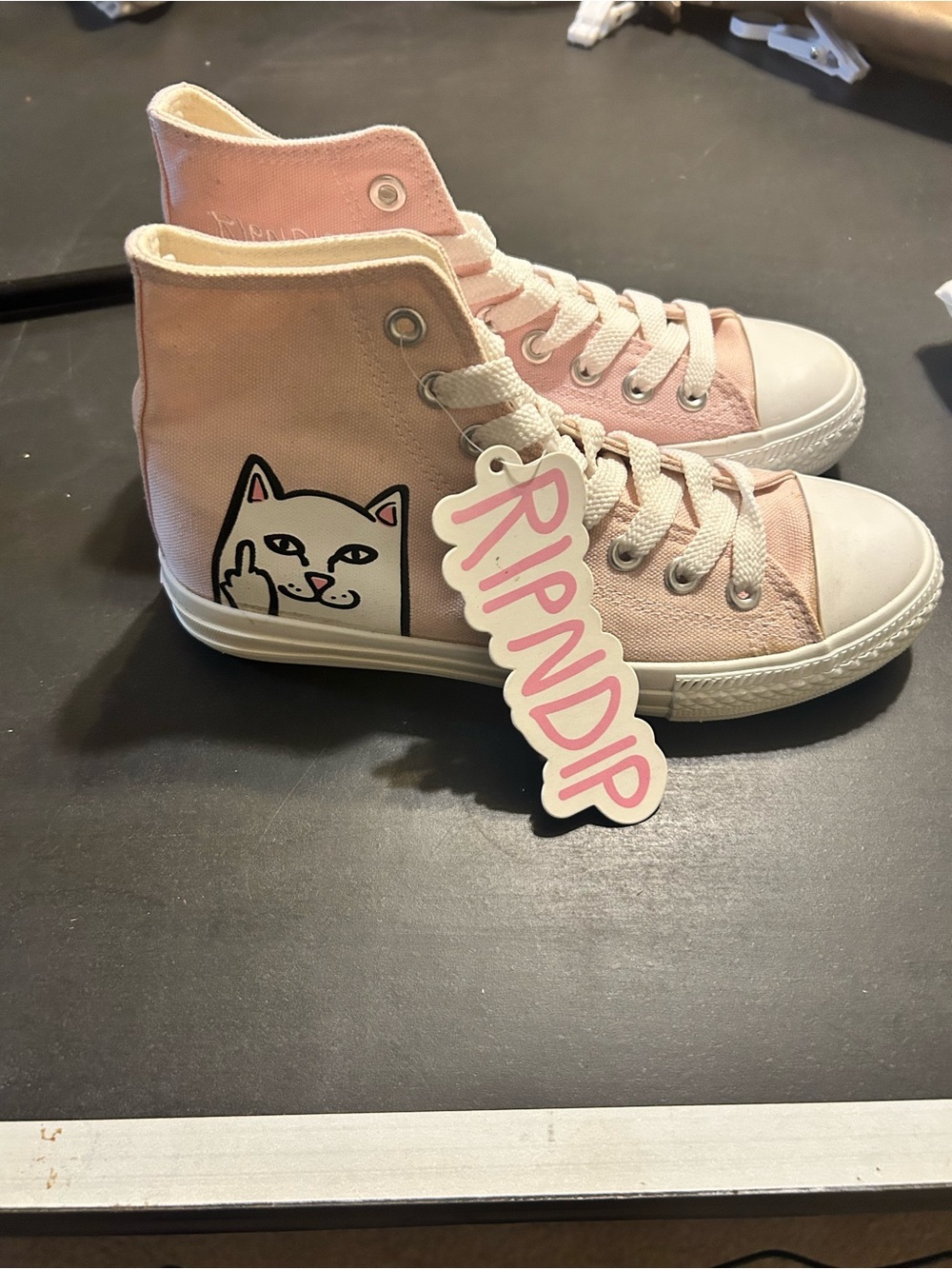 RipNDip unisex High-Top Canvas Sneakers in Light Pink Mens 7 or women’s 9